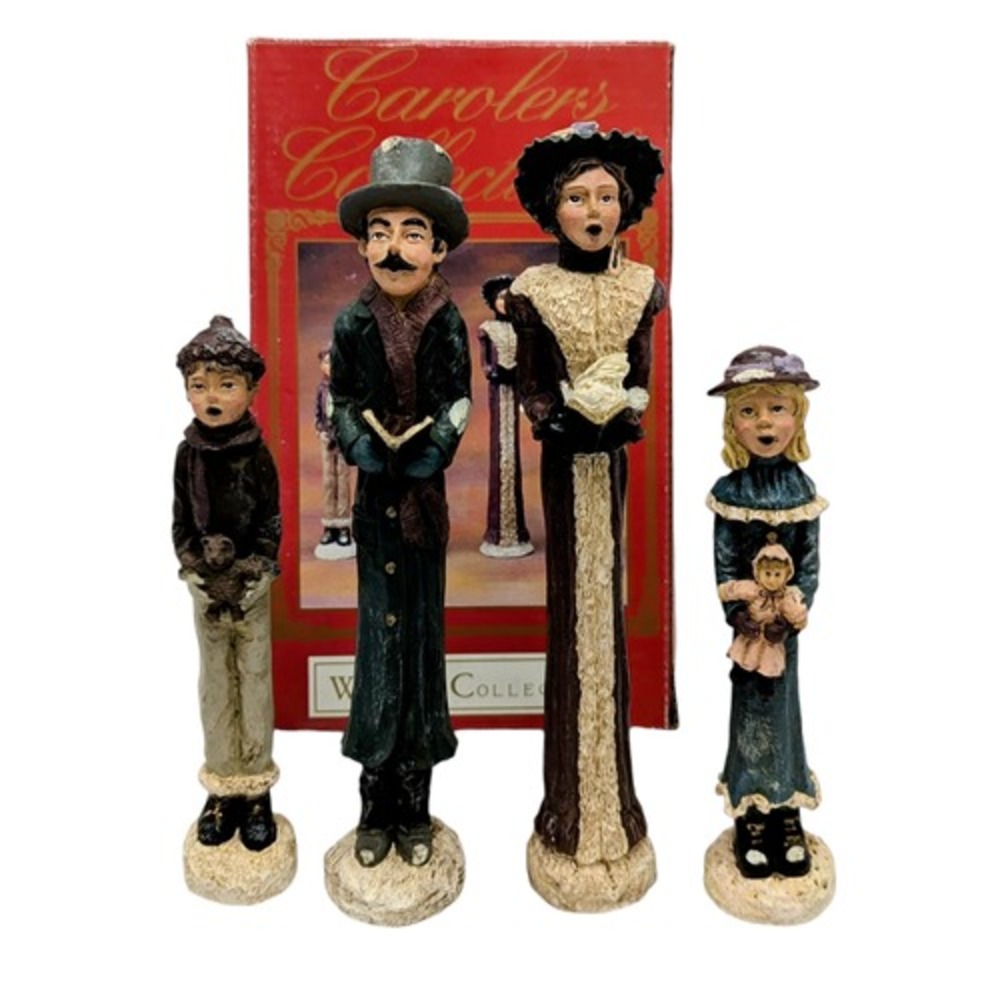 Windsor Collection Pencil Family Carolers Collectible Figurine Set Of 4